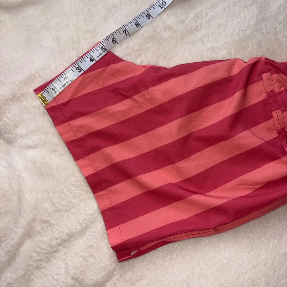 BEARBOTTOM Swim Trunks Mens Large Pink Red Striped Lined 5.5